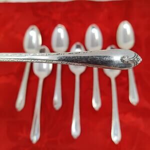 6 TeaSps 1940'S Wm ROGERS "EXQUISITE" TeaSpoons Silver Plated Beautiful